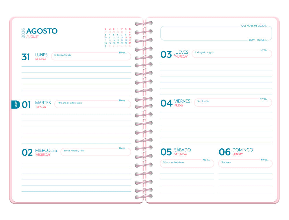 Agenda escolar corazones