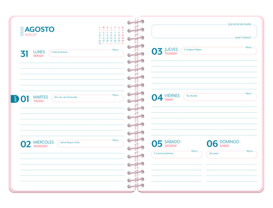 Agenda escolar corazones