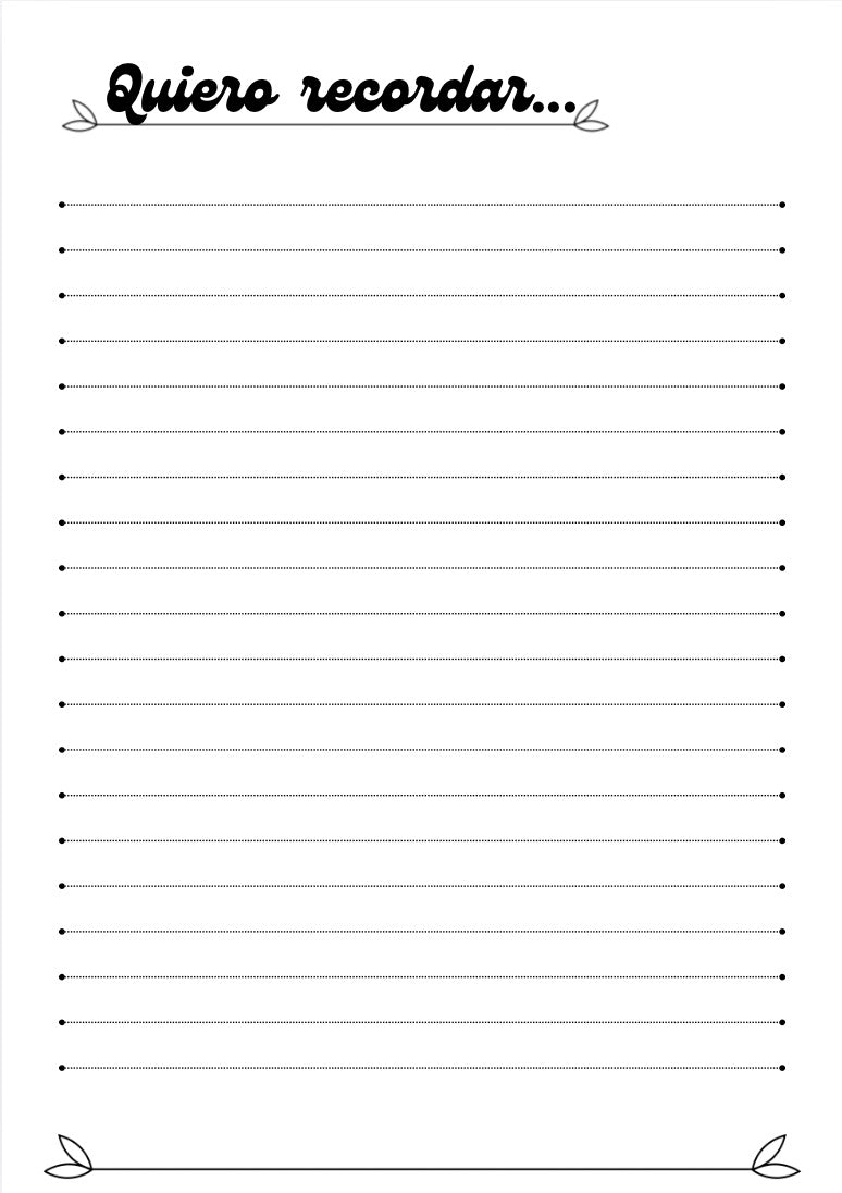 Cuaderno Recuerdos Literarios